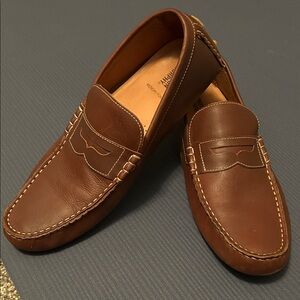 Johnston & Murphy Chestnut Leather Slip-Ons
